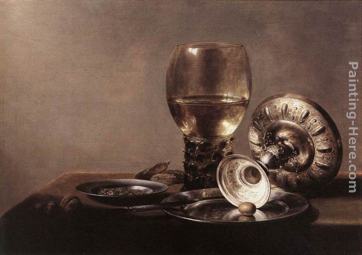 Still Life with Wine Glass and Silver Bowl painting - Pieter Claesz Still Life with Wine Glass and Silver Bowl art painting